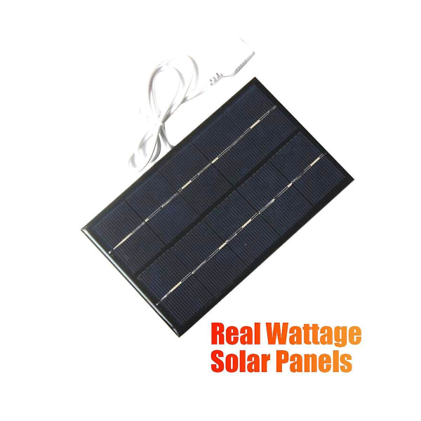 2w 5v solcellepanel usb batterilader utendørs bærbar for mobiltelefon kraftbank vanntett polys