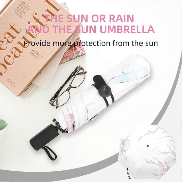 Solparasol Regn Tre-foldet Parasol Dejlig Kat Kvinde Parasol Gaver Kat Illustration Parasol - Vinter