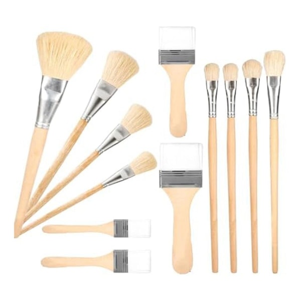 12pcs Gilding Brush Set, Paint Brush Set Hair Mop Blending Brushes For Painting Art Crafts Supplies