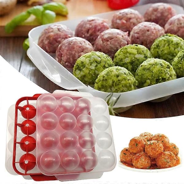 1 Sæt Kødboldsske-Form Transparent Dæksel Non-Stick PP Hjemmelavet Fyldte Kødbolde Maker Bageudstyr