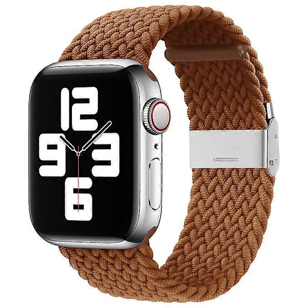 Kompatibel med Apple Watch Band 38mm 40mm 41mm, Stretchbar Flätat Solo Loop Elastiska Kvinnor Män Ersättnings Sport Armband, med Rostfritt Stål