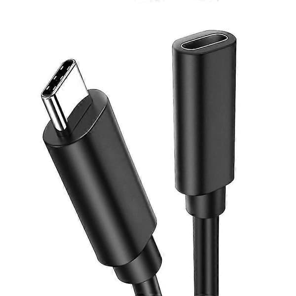NY Typ C USB 3.1 Hane till USB-C Hona Förlängningsdatakabel Svart