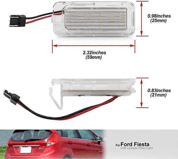2 st LED-registreringsskyltslampor för olika Ford- och Jaguar-modeller