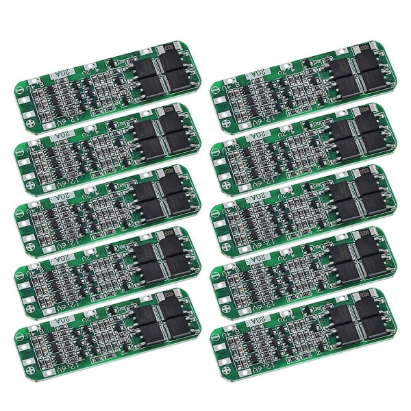 10 stk 3S 20A BMS 18650 Li-Ion litiumbatteriladermodul BMS beskyttelseskrets PCB 11,1V 12V 12,6V-modul