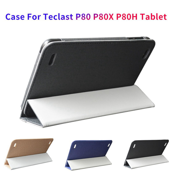 2x Etui til P80 P80x P80h 8 tommer Tablet Etui Anti-fald Beskyttelse Læder Etui Tablet Stativ (sort)