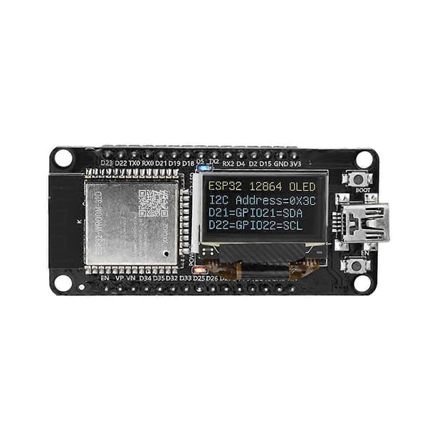 ESP32 ESP-WROOM-32D WIFI Bluetooth Utvecklingskort CH340 med 0.96 OLED Skärm Gul Blå Display Mini-USB