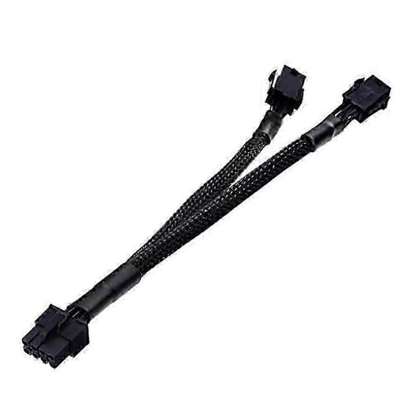 Dobbelt 6-pin hun til 8-pin han GPU strømadapterkabel flettet sleeved 20cm strømkabel - God
