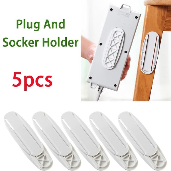 Veggmontert klistremerke Punch-free Plug Fixer Hjem Selvklebende Socket Fixer Oppbevaringsvegg