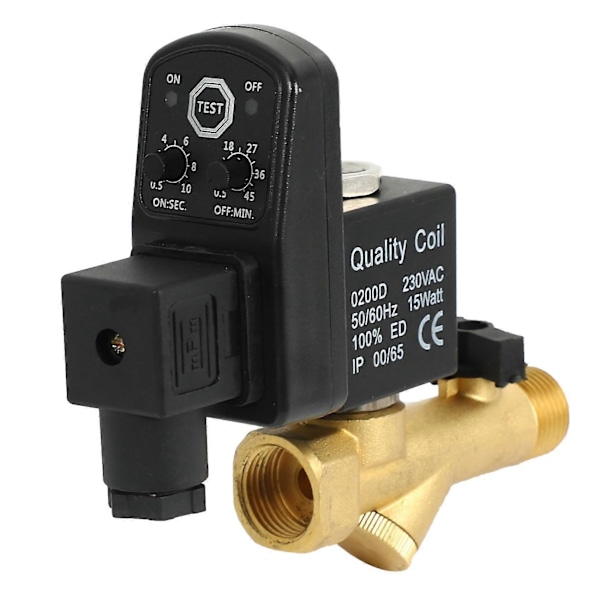AC 220V 1/2-tommers Elektronisk Tidsstyrt 2-veis Kompressor Gasstank Automatisk Dreneringsventil