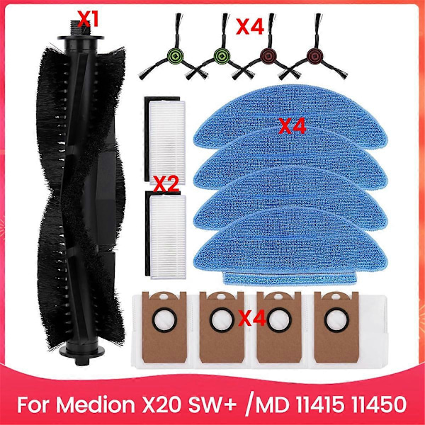 Til Medion X20 SW+ /MD 11415 Robotstøvsuger Hovedsidebørste