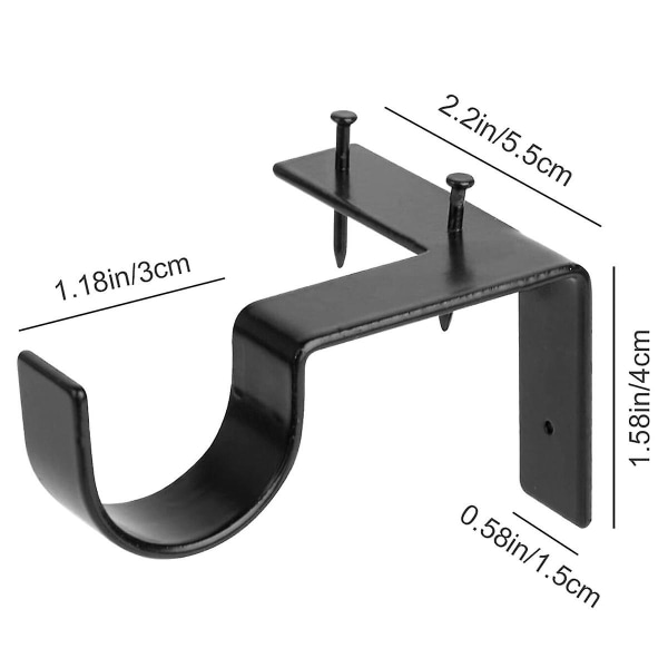 4 stk. Beslag til Hængende Gardinstang Beslag Enkelt Hæk Højre Side Vindue Ramme Dekoration Til Liv