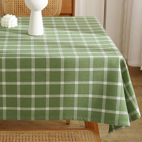 Bordduk, rutete Bordduk Rektangulær Lin Stain Resistant Vaskbar Gingham Bordduk For utendørs piknik, Kjøkken og Julemiddag, Jul D