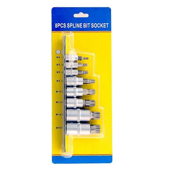Hylsnyckelsats 4-16 mm Multitand XZN-hylsnyckelsats 8 delar M4 - M16, specialhylsa