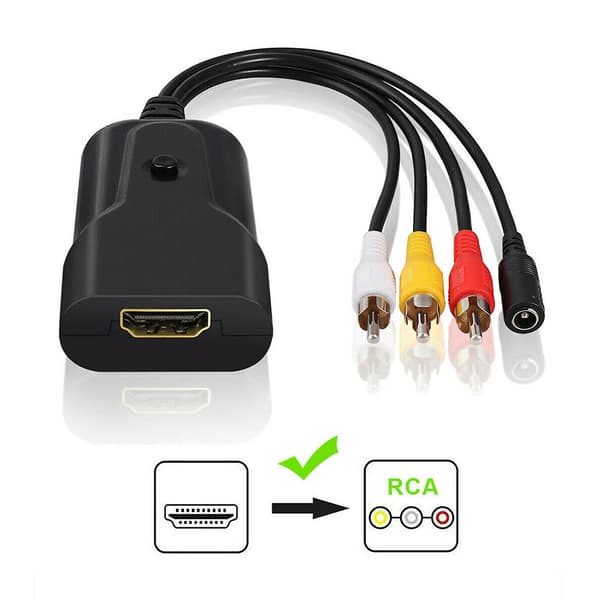 1080P HDMI-kompatibel til RCA-kabel Audio Video Konverter til Fire Stick PS3 DVD til Xbox