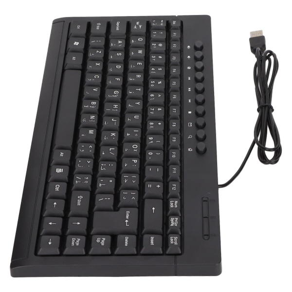 Mini Tastatur Hjemmekontor Desktop Datamaskin Bærbar PC 95 Taster Svart Mini Ledningsført USB Enkelt Lite Tastaturarabisk