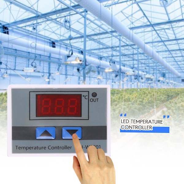 220V Digital LED Temperaturregulator 10A Termostatstyring med Afbryder Digitalt Display Inkubati