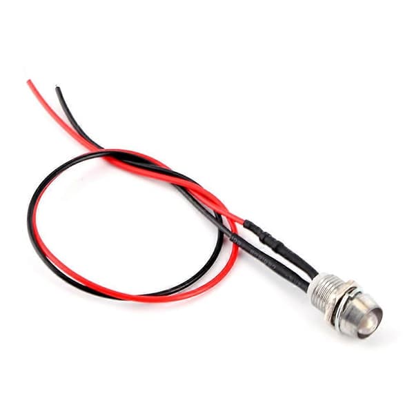 4 stk 12V 8mm LED Panel Pilot Dash Varsellys Indikatorlampe Bil Varebil Hvit