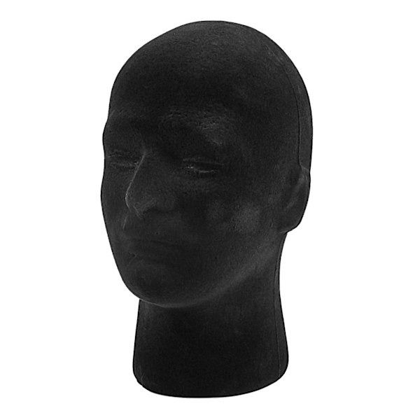 5x Mannlig Styrofoam Skum Mannequin Manikin Hovedmodell Parykker Briller Cap Display Stativ Svart