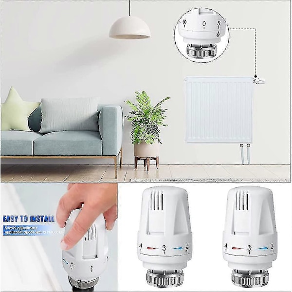 Termostathode 4-delt Termostat M 30 X 1.5 Radiatorventil Utbyttingshode Med Frostbeskyttelse Posisjon