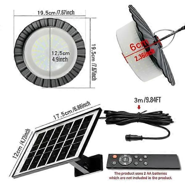 224-LED Solar Pendellampe med Bevegelsessensor, Solar Skurlys, Pendellampe