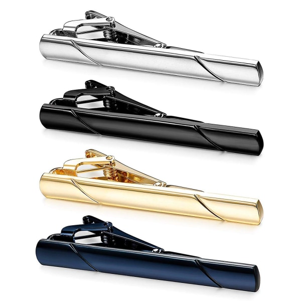 4pcs Tie Clips For Men Tie Bar Clip Set For Regular Ties Necktie Wedding Business Clips