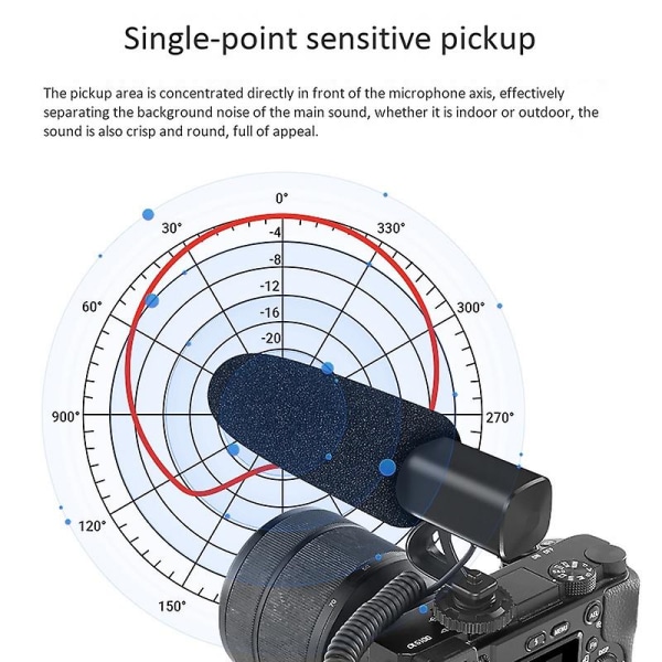 Kamera Mikrofon Profesjonell fotografering Intervju Mikrofon Støyreduksjon Mic For Dslrs
