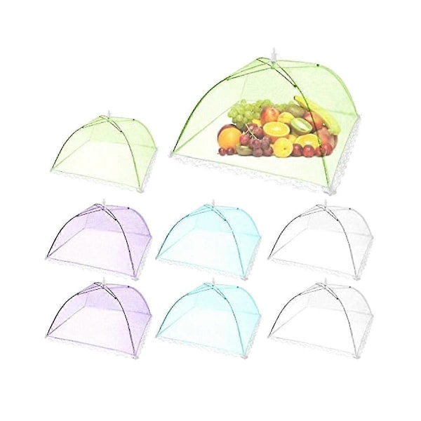 Pop-up Mesh Skärmtält Paraply, 8-pack Färgade Matöverdrag Nät För Utomhusbruk, Fester Picknickar, Återanvändbara