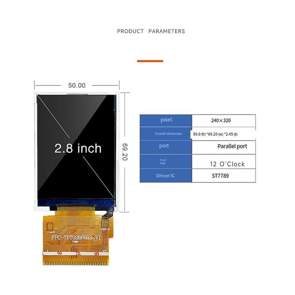 Kernenuklear Strålingsdetektor LCD-skærm 240x320 Farveskærm 2,8 Tommer Tester Display Nuklear Stråling
