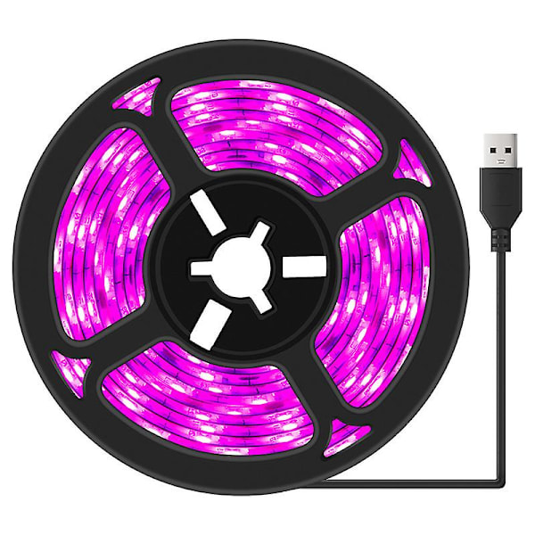 USB 5V Svart UV Flexibel LED-remsa Set 5m Lila Tejp Med USB För 1st Lila