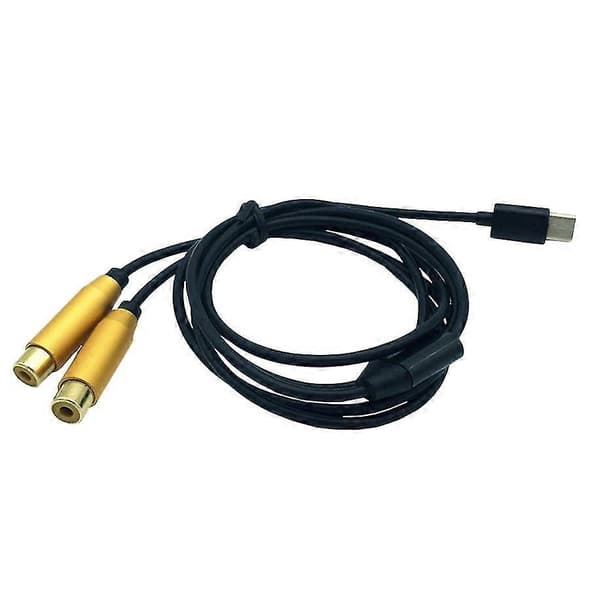 Dobbel RCA Hunn til Type-C USB-C Signal Video AV Lydkabel