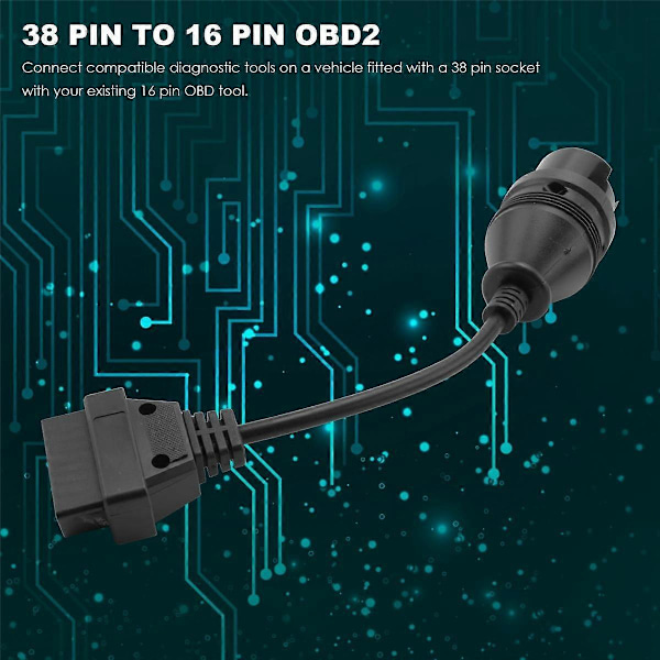 for MB 38 Pin til 16 Pin OBD2 OBD II Diagnoseadapter for 38 Pin OBD 38Pin Kontakt