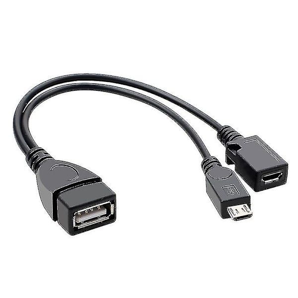 Micro USB OTG-kabel Hdd Ssd USB-forlengelseskabel Ekstra strømforsyning Micro USB hann hunn til USB hunn splitterkabel