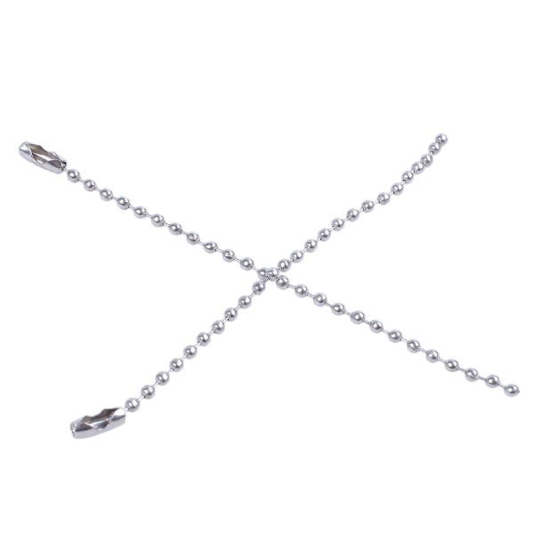 uxcell rustfrit stål 10 cm længde 2,4 mm kuglekæde med perler 100 stk Sølvtone