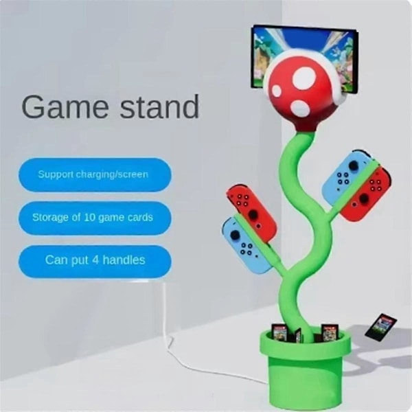 Til Switch Stand Opbevaringsholder Ns Mad Blomst Organizer Rack Opladningsstand Desktop Ornament Legetøj A