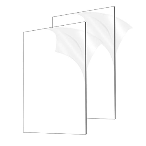 2 stk 1/8 tommer tykke (3 mm) akrylplader, klarstøbt plexiglas 8x12 tommer til skilte gør-det-selv-displayprojekter,