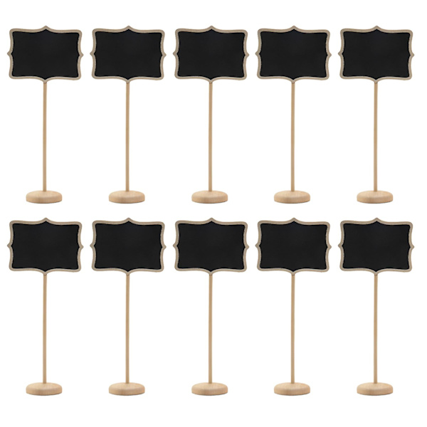 20-pack Trä Mini Skyltar Pinnar, svarta tavlor med stativ & klistermärken, liten svart tavla
