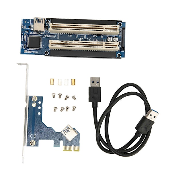 PCIE Express X1 til Dobbelt PCI Riser Kort 6Gbps Plug and Play Bred Anvendelighed PCIE Riser Kort med Blå LED til Windows PCIE til Dobbelt PCI ASM1083 Maste