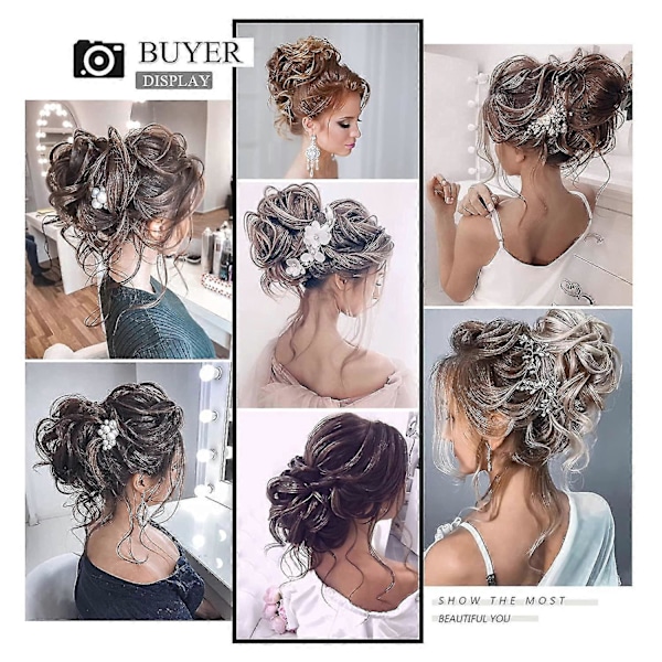 Hårknut Hårstycke, Rufsiga Hårknutar Scrunchies För Kvinnor Tottigt Uppsatt Hår Syntetisk Vågigt Lockigt Chignon Hästsvans Hårstycke För Daglig Användning (27/613#:stra