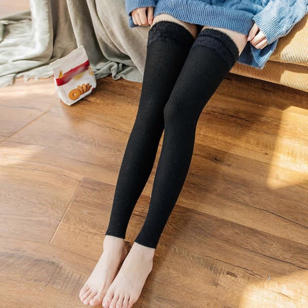 Vinter Dam Varma Splitsockor Stickade Varma Ankelvärmare Leggings Strumpor