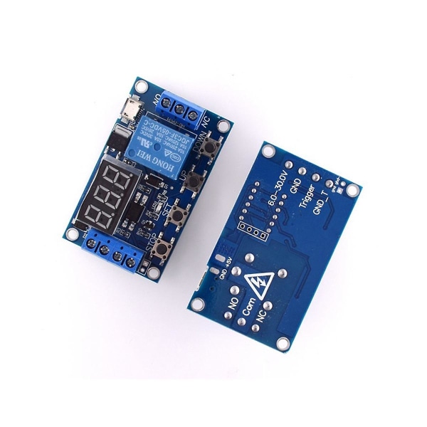 DC 6-30V Støtte -USB 5V LED-skjerm Automatisering Forsinkelsestimerstyring Av-bryter Forsinkelsestid Relé 6V