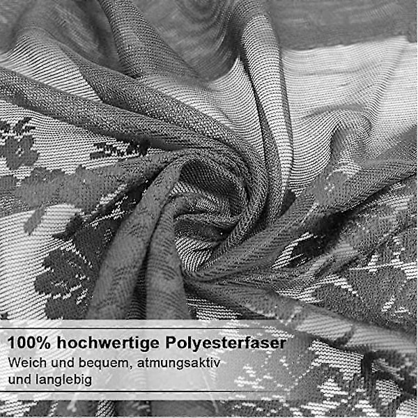 130*41cm Sort 1 Stk. Blomsterblondekantgardin Broderi Semi Transparent Kort Vinduesgardin Til Køkken Smuk Spisestue Vinduesindretning - XinHan