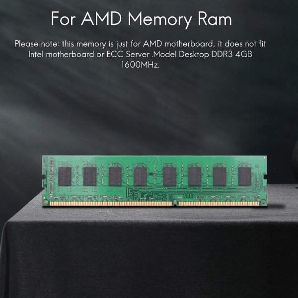 DDR3 4GB RAM-muisti PC3-12800 1,5V 1600Mhz 240-nastainen työpöytämuisti DIMM puskuroimaton ja ei-ECC D:lle