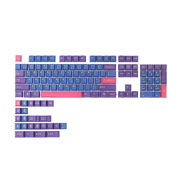 128 st Blomstermönstrade Tangenter Pbt Cherry Profil Standard Sublimeringsprocess Tangenter