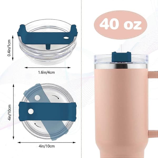 Mugglock som passar mugg 40 oz, ersättningslock stänksäkra lock spillfria mugglock blue