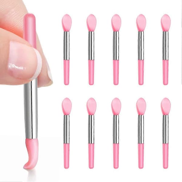 Silikone Læbebørste 10 Stk Makeup Læbestift Børste Stick Applikator Makeup Stick Passer til Læbemaske Olie