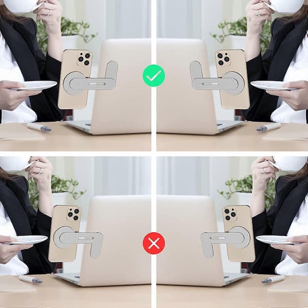 Magnetisk telefonholder til bærbar computer, MagSafe-tilbehør, foldbar og justerbar telefonholder til siden af computerskærmen til iPhone 13 Pro Max/13Pro/13