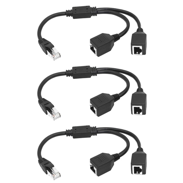 3x Rj45 1 uros 2 naaras Ethernet-jakajakaapeli Super Cat5, Cat6, Lan Ethernet Network Extenille