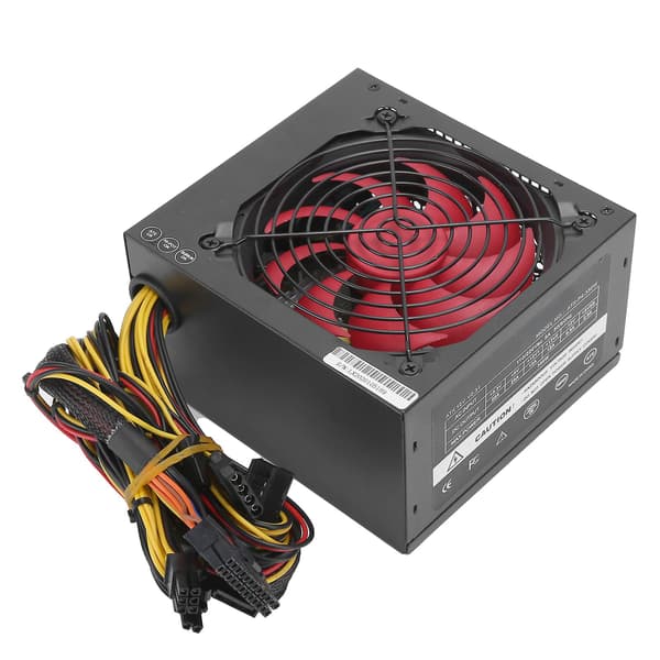 PC Strømforsyning 350W Desktop Computer Dele Tilbehør Rød Blæser Justerbar 115/230V AU Stik
