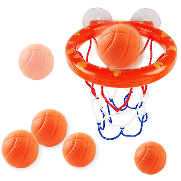 Baby Basketboll Badleksak med 3 Bollar Sugkopp Rolig Inomhus Väggmontering Badkar Barn Småbarn Basketkorg Spel Flickor Pojkar