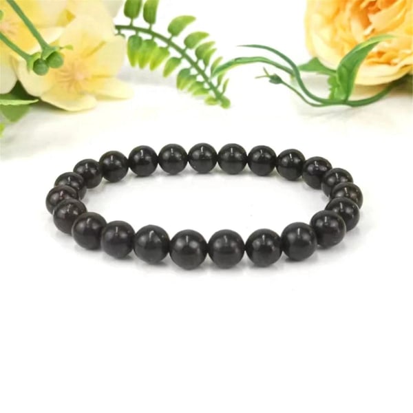 Ca 126 stk 6 mm naturlige edelstensperler svarte perler runde løse perler for smykkefremstilling med krystall